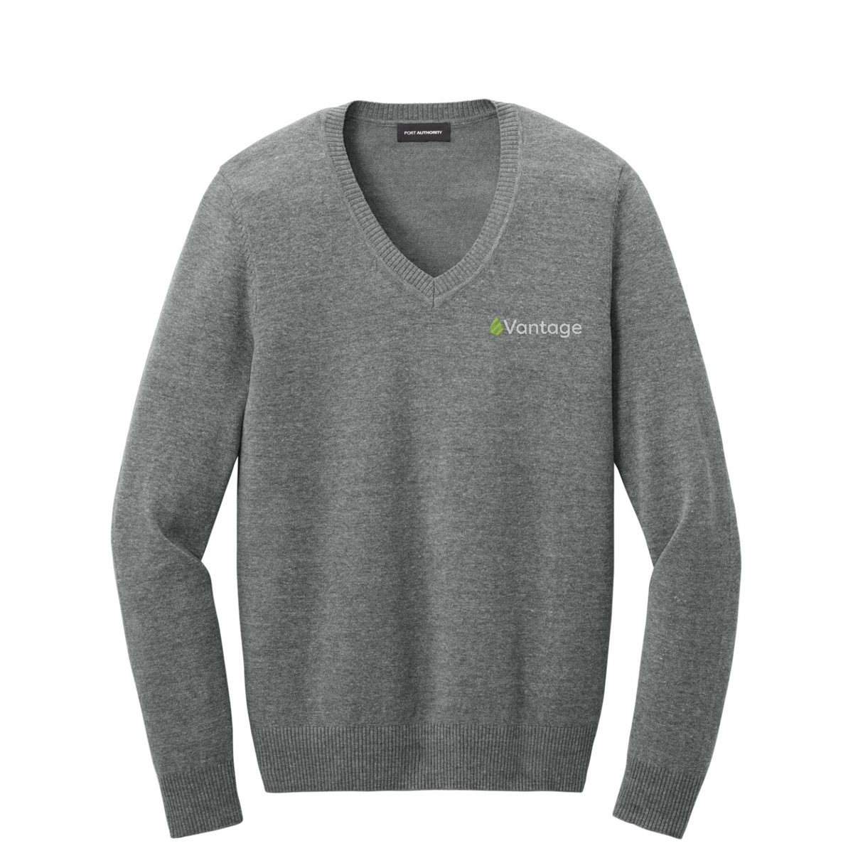 Port Authority Women's Easy Care V-Neck Sweater — Medium Heather Grey